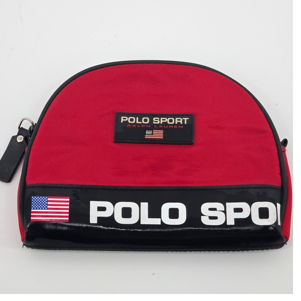 Vintage Ralph Lauren Polo Sport Black / red 90s Shave/Toiletry Travel Bag